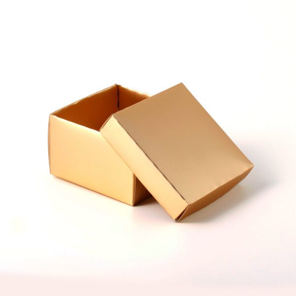 Caixa Tampa e Fundo - Dourado Brilhante ( 8 x 8 x 5 cm ) - 100 unidades