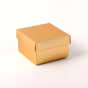 Caixa Tampa e Fundo - Dourado Fosco ( 8 x 8 x 5 cm ) - 100 unidades