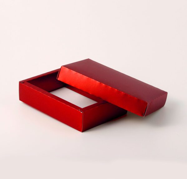 Caixa Tampa e Fundo com Borda - Vermelho Fosco ( 12 x 8 x 3 cm ) - 100 unidades - Imagem 2