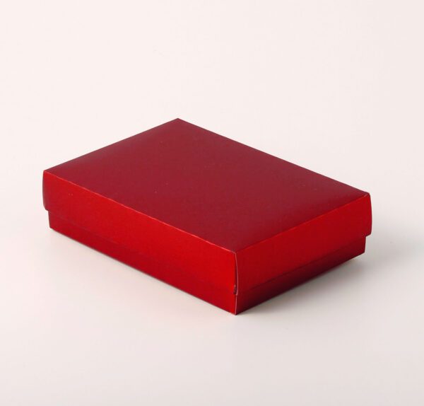 Caixa Tampa e Fundo com Borda - Vermelho Fosco ( 12 x 8 x 3 cm ) - 100 unidades