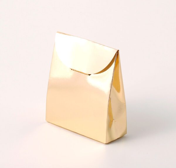 Embalagem Bolsinha Brilho - Dourada ( 7,8 x 3 x 8,5 cm ) - 50 unidades