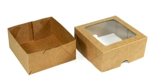 Caixas Kraft com Visor - 4 brigadeiros (7,5cm x 8cm x 3,5cm) - 50 Unidades - Imagem 3