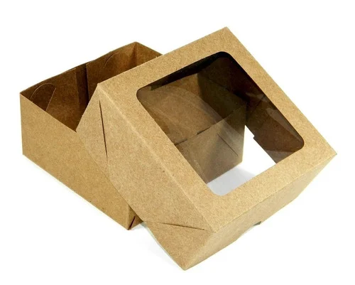 Caixas Kraft com Visor - 4 brigadeiros (7,5cm x 8cm x 3,5cm) - 50 Unidades - Imagem 2